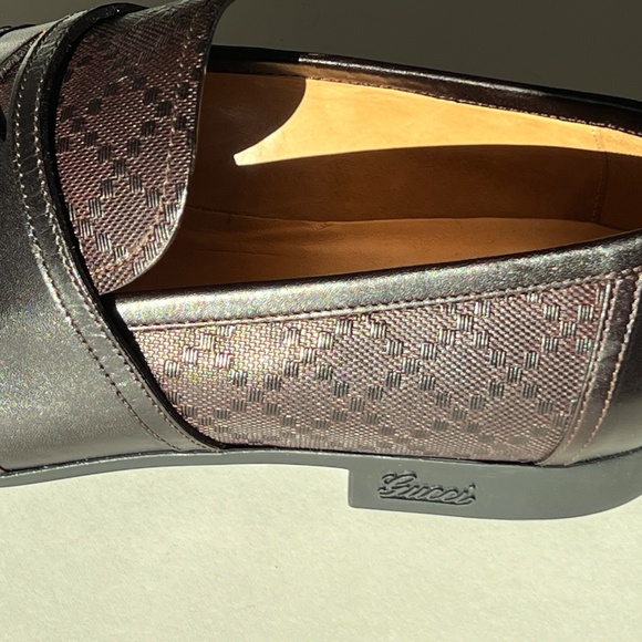 Gucci ”Lux Diamonte” Monogram Leather Loafers. Cocoa Brown. Men’s US Size 9 - Picture 5 of 11